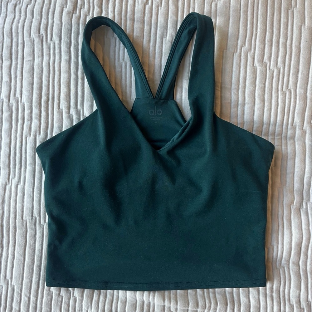 Alo Midnight Green Real Bra Tank Top